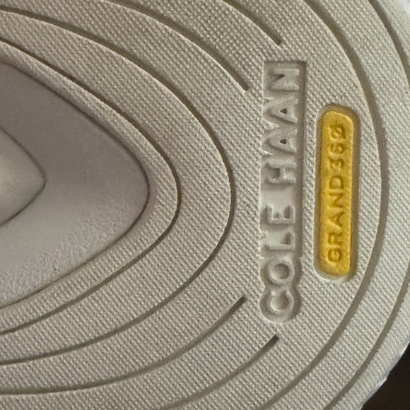 Cole Haan White Sneakers with Gray and Yellow Highlights - Picture 5 of 6